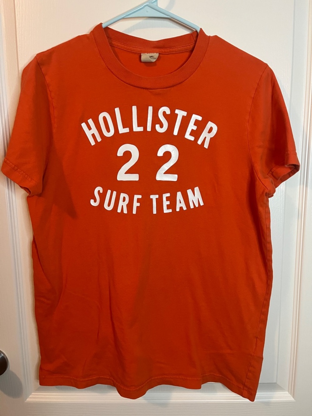 Hollister Bright Orange Surf Team Graphic Tee Boys Sz L